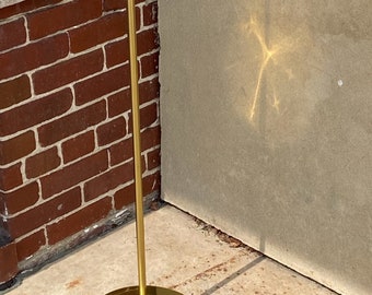 Vintage Brass Hollywood Regency Gold Clam Shell Adjustable Floor Lamp - Mid Century