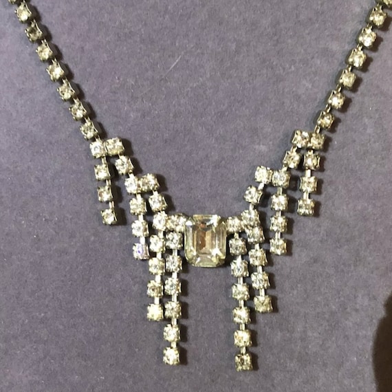 SALE! Vintage 1930s PARCO Clear Rhinestone Choker… - image 1