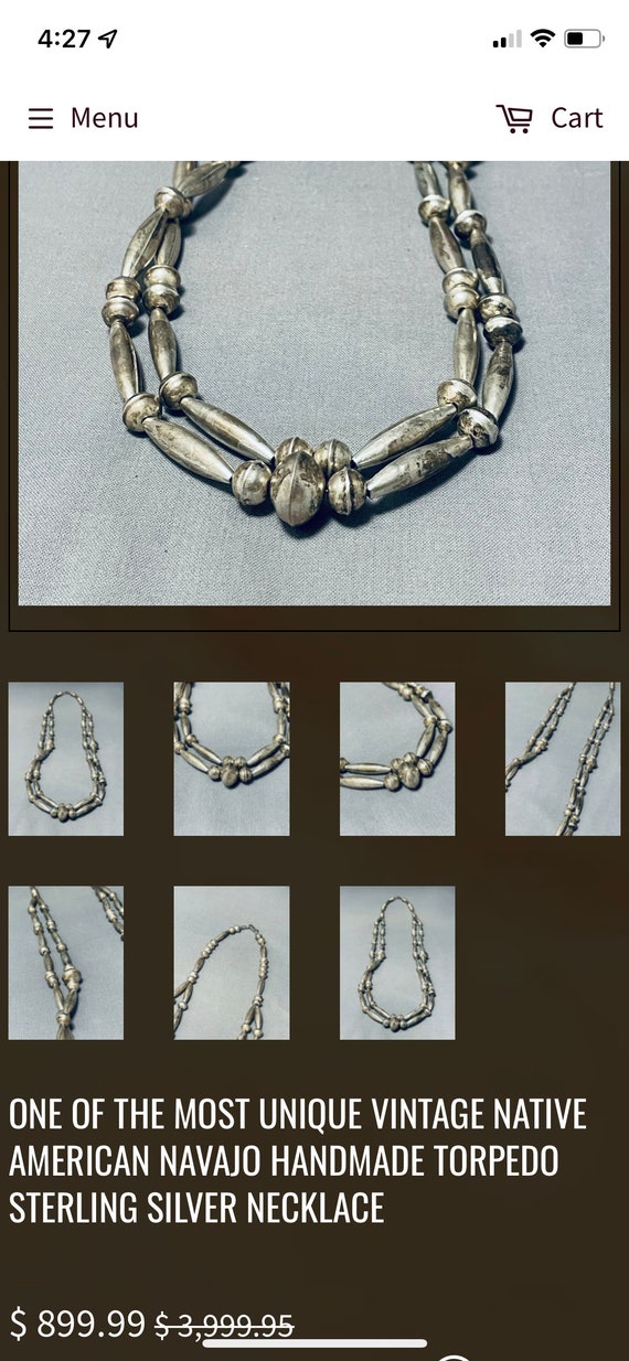 One Of The Most Unique Vintage Native American Navajo Bead Sterling Silver Necklace One Of The Most Unique Vintage Native American Navajo Bead Sterling Silver Necklace