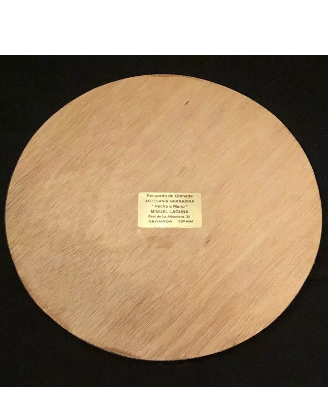 Plateau Artisanal En Bois Marqueterie - Recuerdo De Granada - Miguel Laguna Spain - 9.75 In