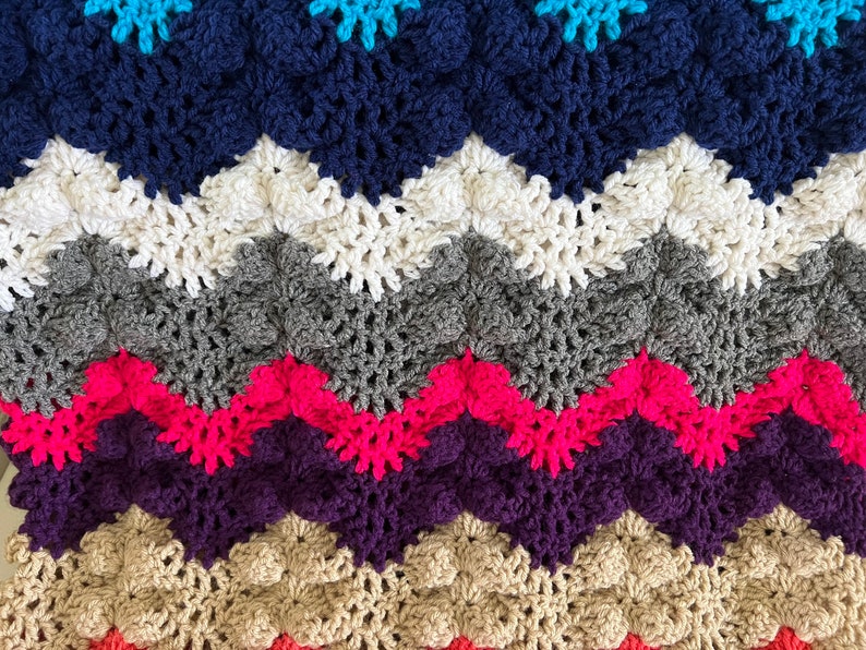 Multi-color Ripple Afghan - Etsy