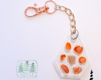 Handmade Minnesota Agate Keychain – Resin Geode Keychain