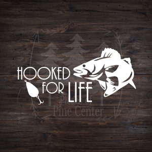Hooked for Life - Explore - Fishing - Vinyl Decal - Fish - Car Decal - Truck Decal - Tumbler Decal - Country
