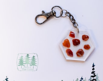 Minnesota Agate Keychain: Handpicked Agates, Unique Resin Keychain