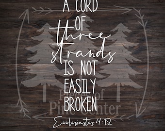 Ecclesiastes Wedding Decal – A Cord of Three Strands Vinyl Wall Art