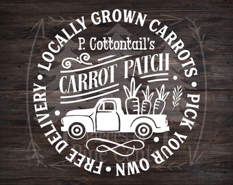 Locally Grown Carrots - Pick your Own - Farm House Decor - Peter Cottontail - Easter Decor