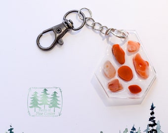 Minnesota Agate Keychain - Handpicked Stone Resin Charm