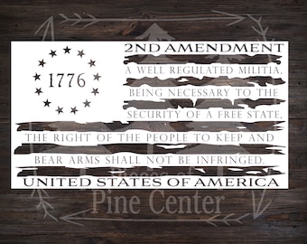 2nd Amendment American Flag Vinyl Decal - Car, Truck, Laptop