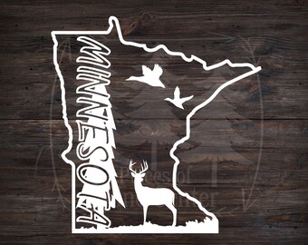 Minnesota Deer Vinyl Decal – State Pride Car, Laptop, Tumbler Sticker