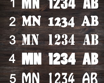 Minnesota Boat Registration Numbers – 3" Vinyl Decals (Set of 2)