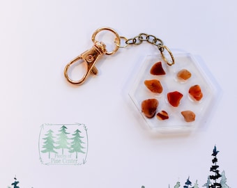 Handmade Minnesota Agate Resin Keychain – Unique Stone Gift