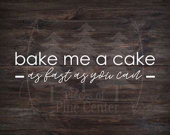 Bake Me A Cake Vinyl Wall Decal - Nursery Rhyme Kitchen Decor