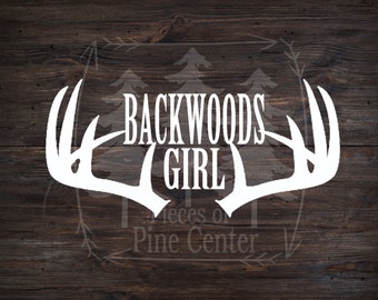 Backwoods Girl Vinyl Decal - Country Girl, Huntress Truck Sticker