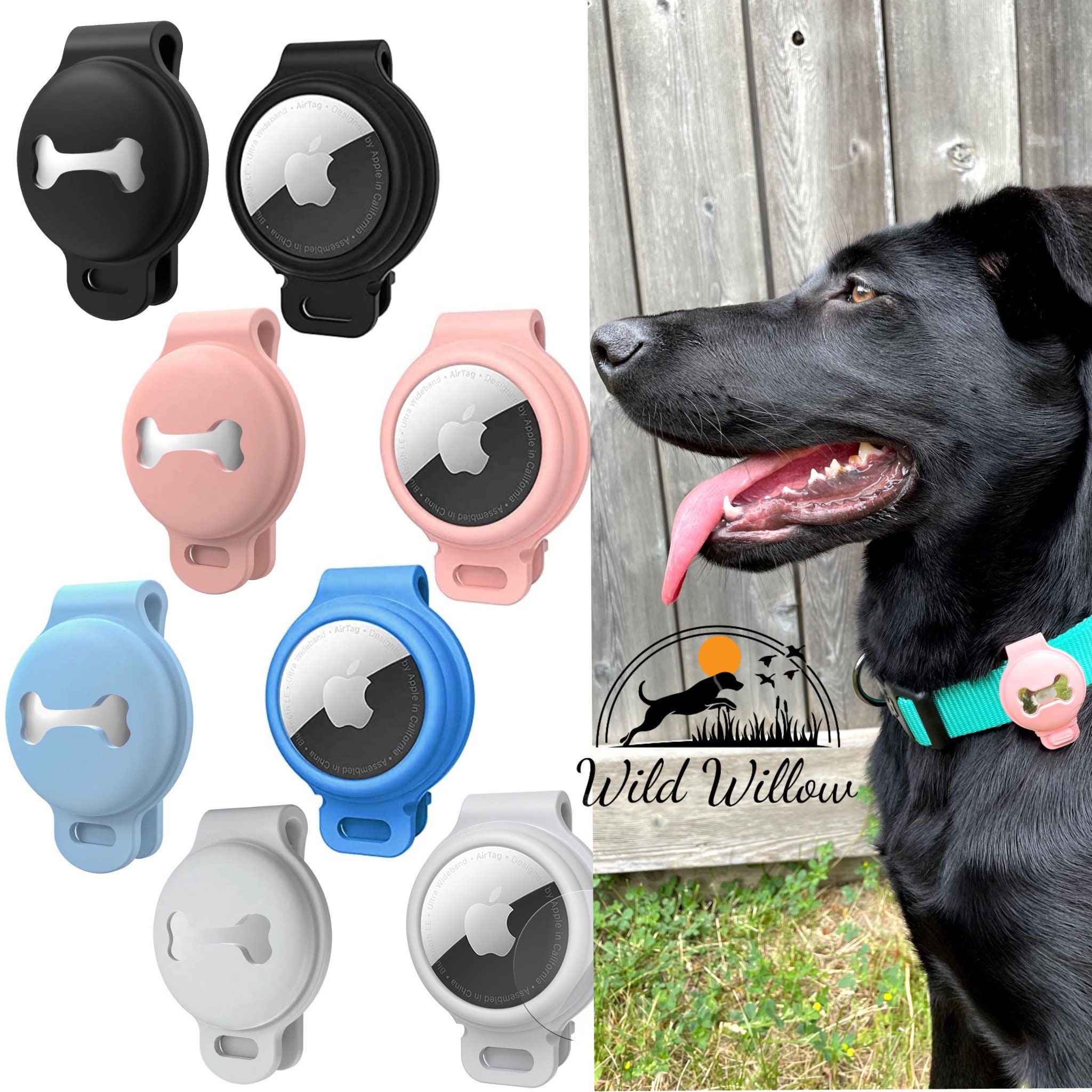 Case-Mate Airtag Dog Collar Holder - Water Resistant Airtag Holder Dog Tag  - Protective Airtag Case for Dog Collar - Pet Collar Airtag Loop 