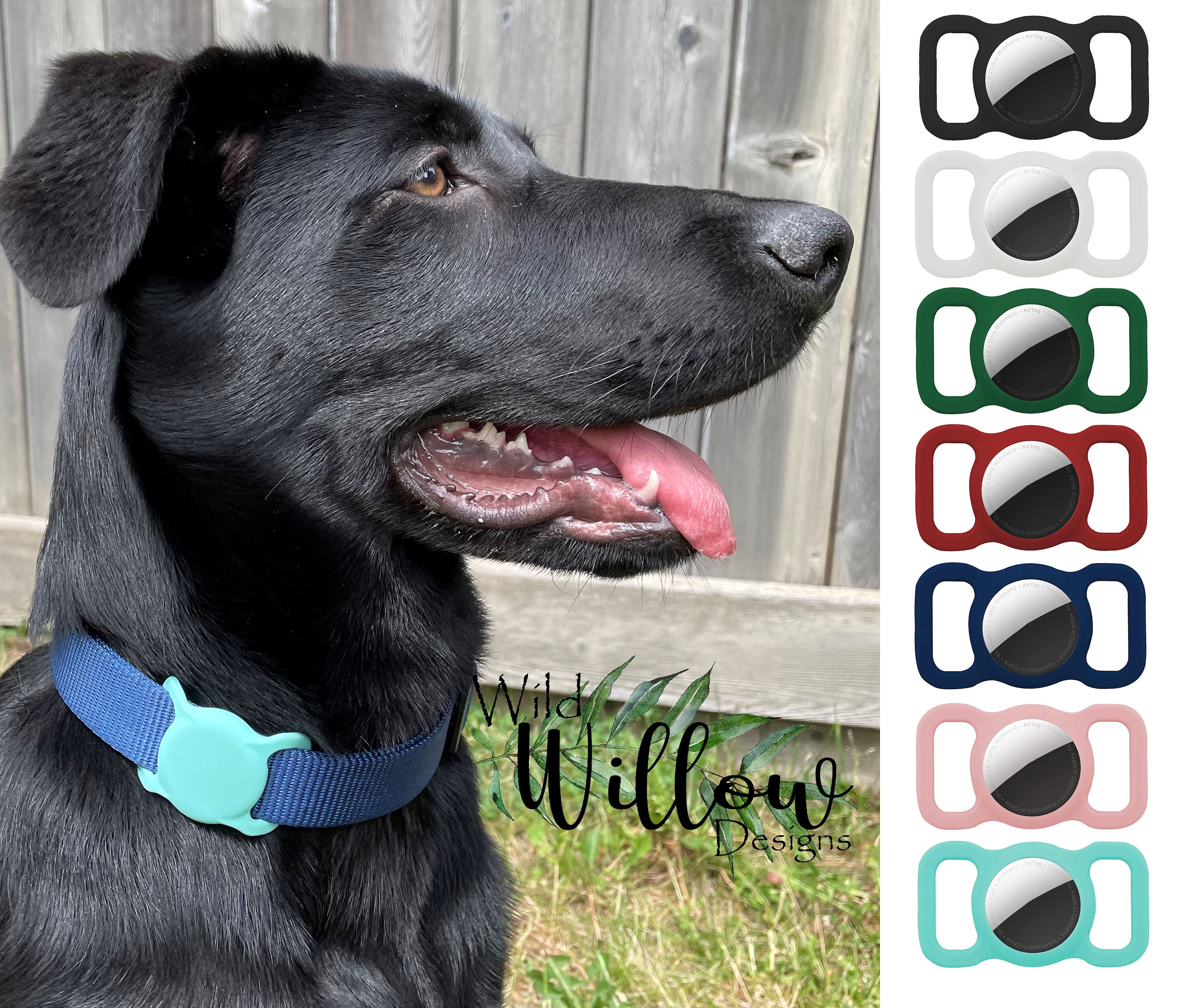 Airtag-Collar de cuero auténtico para perro, accesorio de alta resistencia  con soporte para Airtag, rastreador de ubicación de mascotas