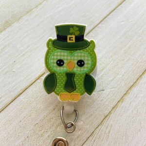 Lucky Owl Badge Reel, Acrylic Resin Badge Reel, Nurse Badge Reel, Retractable Badge Reel, Teacher Badge Reel, Owl Badge Reel, Nurse Gift