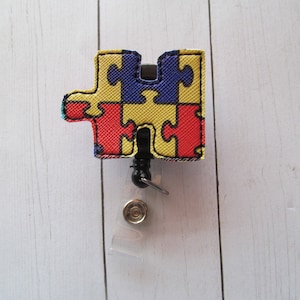 Autism Awareness Badge Reel, Badge Reel, Badge Holder, Retractable Badge Reel, ID Holder, Nurse Badge Reel, Nurse Gift, Teacher Badge Reel