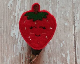 Strawberry Badge Reel, Red Strawberry Badge Reel, Nurse Badge Reel, Nurse gift, Nursing Student Gift, Medical Student Gift, Name Badge