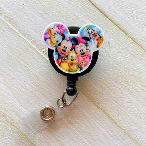 Maus und Freunde Abzeichen Reel, Acryl Harz Abzeichen Reel, Maus Abzeichen Reel, süße Abzeichen Reel, versenkbare Abzeichen Reel, ID-Halter, Krankenschwester Abzeichen