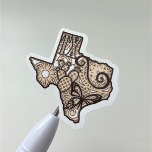 Texas State Sticker, Vinyl Sticker, Waterproof Sticker, Decal, Tumbler Sticker, Laptop Sticker