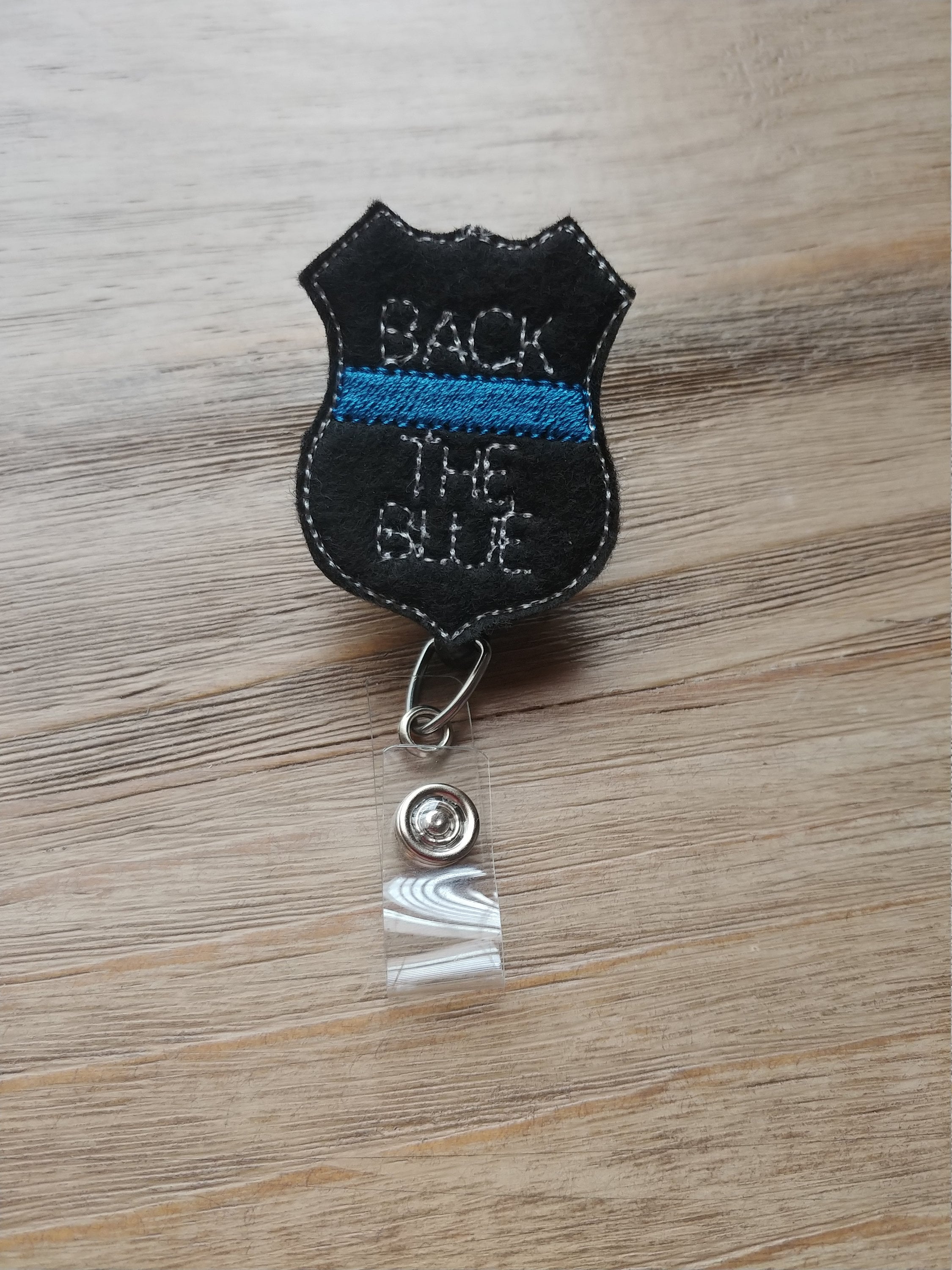 Back the Blue Badge Reel, Police Badge Reel, Police ID Holder