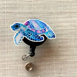Turtle Badge Reel, Acrylic Resin Badge Reel, Animal Badge Reel, Sea Turtle Badge Reel, Nurse Badge Reel, Teacher Badge Reel, Graduation Gift