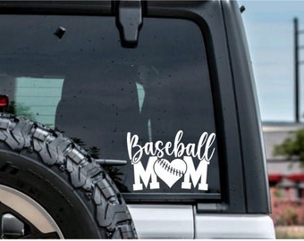 Baseball Mom Decal, Vinyl Decal, Car Decal, Laptop Decal