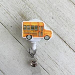 School Bus Badge Reel, Bus Badge Reel, Retractable Badge Reel, ID Tag, Bus Driver Gift