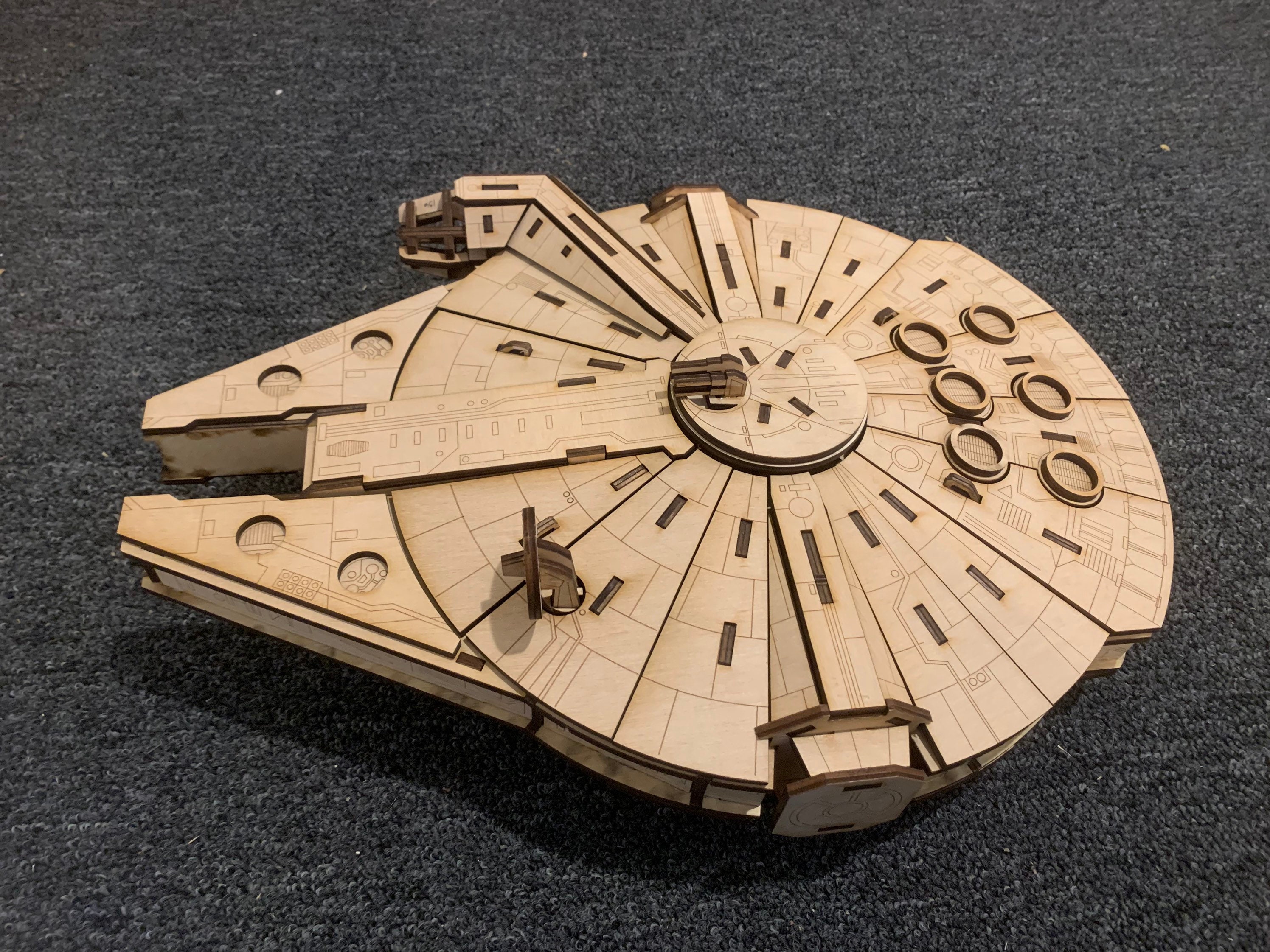 Millennium Falcon Laser Cut Wooden 3D Model Kit Etsy