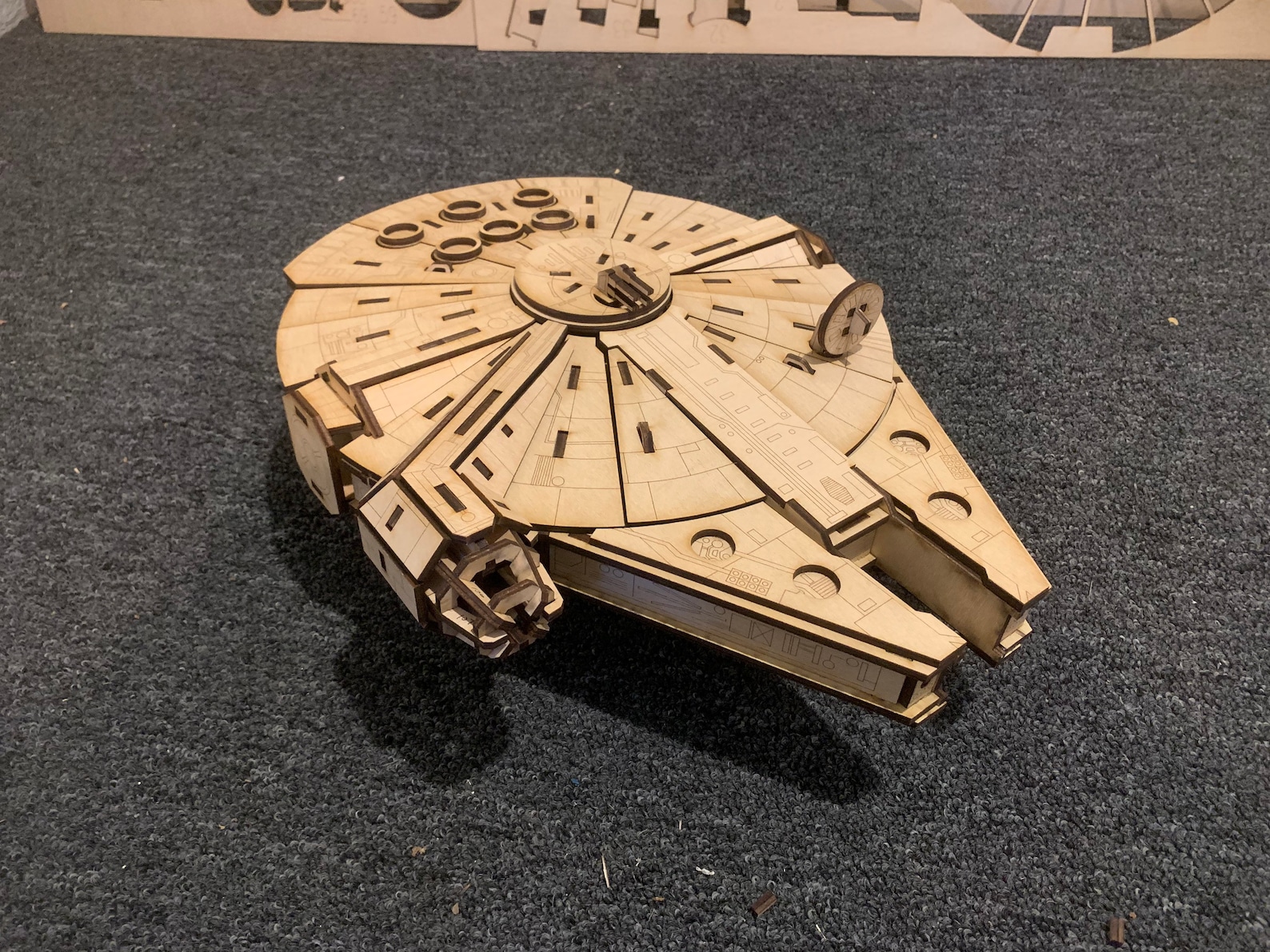 Millennium Falcon Laser Cut Wooden 3D Model Kit Etsy