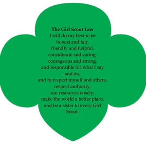 Girl Scout Law [Large] Kleeblatt PDF Download | *Kompatibel mit Trefoil Namensschild*