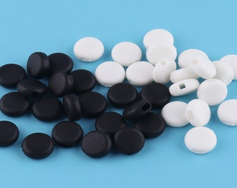 9x2mm Black/White Elastic Cord Stopper Silicone adjusting clip for mask cord silicon cord stopper lock Adjustable buckle for mask cord,