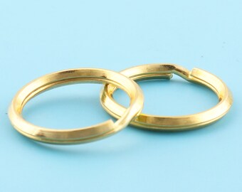 anneaux fendus de clé Double Split Jump Rings, anneau clé métal o anneaux, Connecteur de chaîne de clé avec la couleur d'or, 20 mm