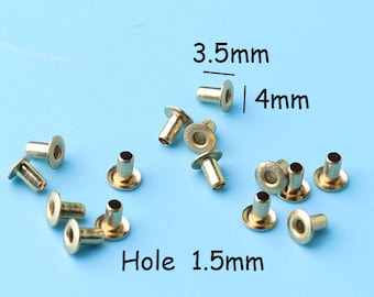 200pcs Tiny ANTIQUE BRASS Grommets Eyelets 1MM Hole Self Backing for Bead Cores, Clothes, Leather,Grommets Eyelets -4*4mm jy29