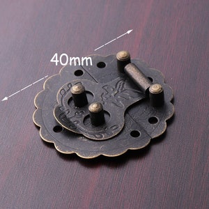 1set Vintage Round Latches Gift Box Hasp Flower Bird Lock Catch for ...