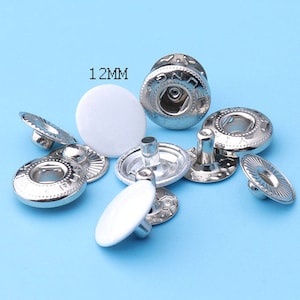 20sets Rapid Rivet Studs White Rivet for Bags Belts Bracelets Leathercraft Decoration purse making shoemaking --12mm zd3