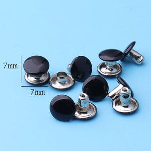 50pcs Double Cap Rivets Plating Rivet Round Rivet Fasteners for Leather Craft Decorations purse making-7*7mm zd2