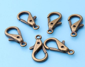 20pcs Lobster Clasp Antique Bronze clasp belt/ handbag PURSE making Trigger Clasp bag making Plated Alloy Clasp- 23*11mm lx46