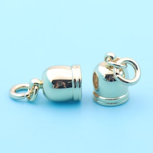 6pcs High quality Cord End Cap 7mm(inner) Gold  Plated Cord Ends Rope stopper belt stopper Tassel Cap  Bag charm and decoration