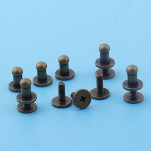 20pcs Browne Screws/Sam Browne Studs/Belt Nail Rivets/Binding Screw Posts/Button Studs/Purse Screws/Back Button/Head Studs 7mm(h)