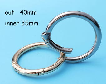 4pcs O Rings  1'1/2inch O Rings, Brass Finish, Gold / silver Purse Handbag Bag Making Hardware Supplies, 40mmdia qq7