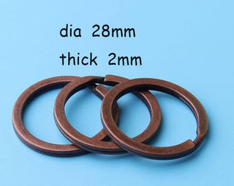 12pcs key rings key Chains - Antique Bronze jump rings1'1/8inch  O rings, bag making supplies, bag making Jump Rings -28mm gke4