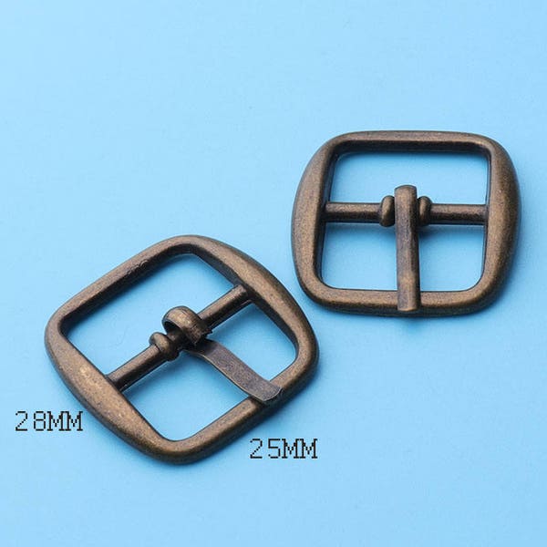solid buckles 6pcs Antique  Bronze buckles Rounded Square Center Bar Pin Buckle,pursemaking briefcase suspender belt buckles-28*25mm fk14