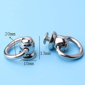 pull ring 2sets Metal Pull Ring Round Rivet Stud Chain loop Viti di fissaggio a catena tirare l'anello indietro telefono cellulare Per l'artigianato in pelle -cd16