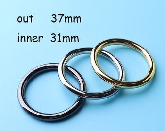 2pcs O-Ring JUMP anillo en tres colores-oro O anillos / Gunmental O anillos / plata O anillos bolsa haciendo anillos, 37mm