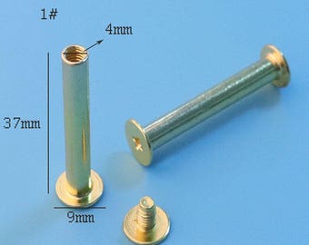 6sets solid rivets nut  Chicago Binding Screws, Fastening Screws,  Post Screws, Binding Bolts, nterscrews, Book Binding Screws 37*9*4mm cd1