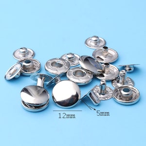 20sets Rapid Rivet Studs Silver Rivet for Bags Belts Bracelets Leathercraft Decoration purse making shoemaking --12mm zd7