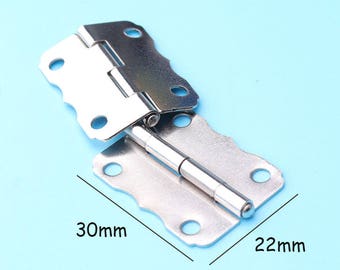 8pcs Hinge Butterfly Silver Door Dollhouse wooden box small Jewelry box #018, Metal Hinges, Antique Hinges, Box Hinges30*22mm hy17