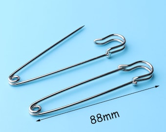 6pcs Extra Large Safety Pin Giant Jumbo Pins Stainless Steel 3''1/4inch Craft Supplies for Creative Crafting safety pins 88mm bz27