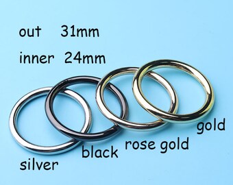 4pcs Metal  O Ring, dog collar rings, circle rings, harness rings,handbag and belts rings   31mm